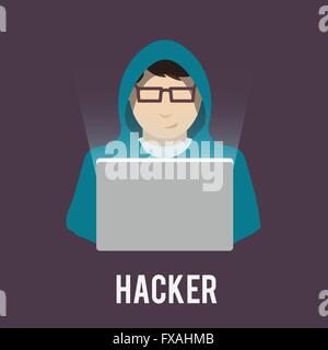 Icônes Hacker télévision Illustration de Vecteur