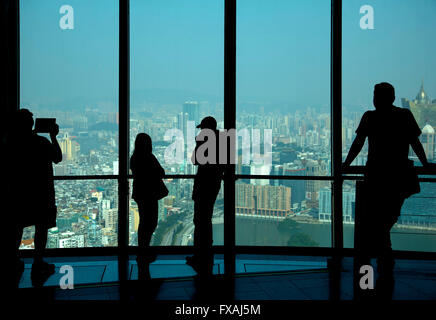 Vue depuis la tour de télévision La Tour de Macau City, Macao, Chine Banque D'Images