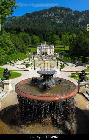 Linderhof, château de Linderhof, château de Linderhof, Schloss Linderhof, Upper Bavaria, Bavaria, Germany, Europe Banque D'Images