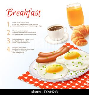 Le petit déjeuner d'arrière-plan Illustration de Vecteur