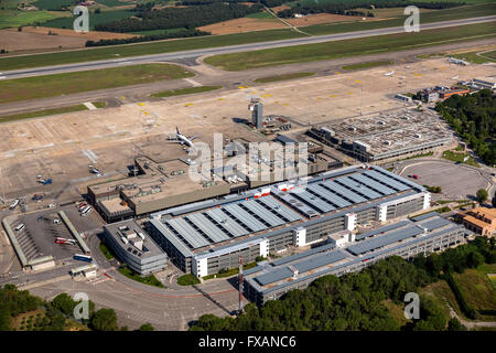 Vue aérienne, LEGE, Girona Costa Brava Airport, l'Aéroport International, le terminal de l'aéroport, Alicante, l'aéroport de Gérone, Vilobí d'Onyar, Banque D'Images