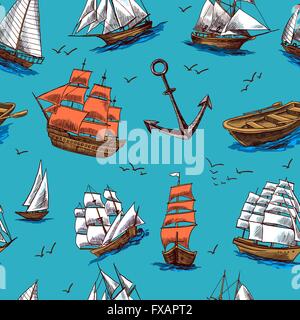 Navires et bateaux croquis modèle transparent Illustration de Vecteur