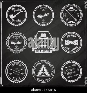 Étiquettes Hipster chalkboard Illustration de Vecteur