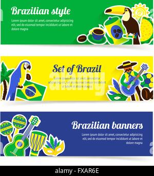Brésil Banner Set Illustration de Vecteur