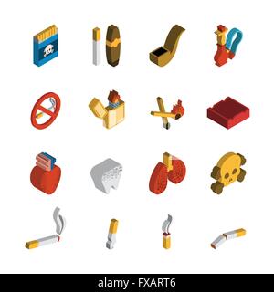 Fumeurs Icône isométrique Illustration de Vecteur