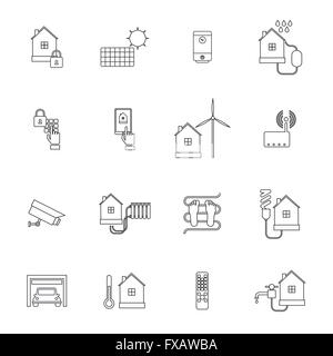 L'icône Smart Home Contours Illustration de Vecteur