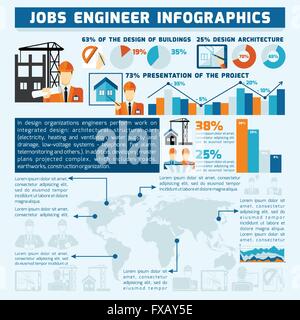 Infographies ingénieur Set Illustration de Vecteur