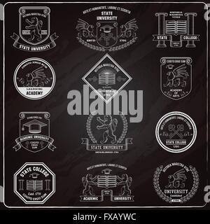 Tableau des étiquettes de l'université Illustration de Vecteur