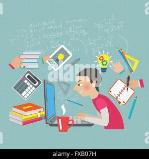 Concept étudiant en mathématiques Illustration de Vecteur