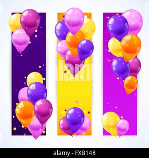 Ballons colorés verticaux Bannières Illustration de Vecteur