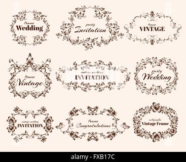 Vintage images calligraphiques Illustration de Vecteur