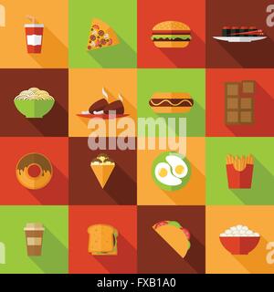 Fast Food Icons Set Illustration de Vecteur