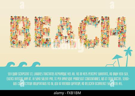 Concept de plage en été Illustration de Vecteur