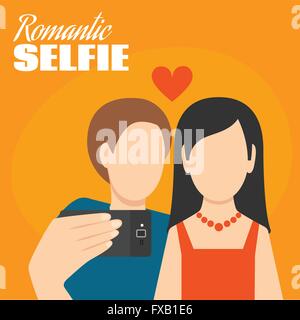 Poster Selfies romantique Illustration de Vecteur