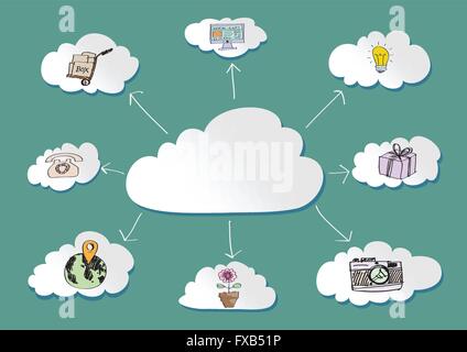 Résumé icône nuages design pour site web et réseaux sociaux Illustration de Vecteur