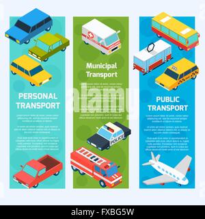 Isométrique de transport vertical des bannières Illustration de Vecteur