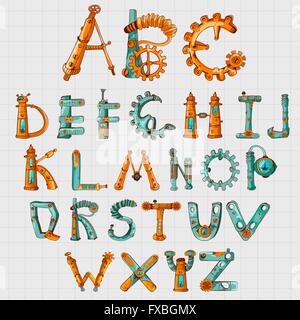 Couleur Alphabet mécanicien Illustration de Vecteur