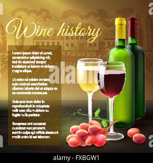 Arrière-plan réaliste de vin Illustration de Vecteur