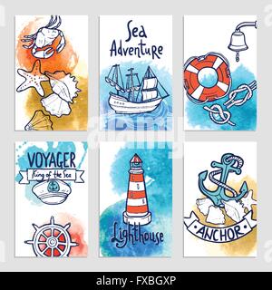 Jeu de cartes nautiques Illustration de Vecteur