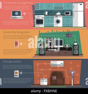 Les choses Internet bannières télévision set Illustration de Vecteur