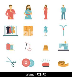 Fashion designer tools icon set Illustration de Vecteur