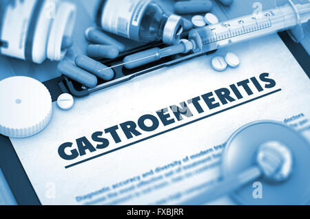 Le diagnostic de gastro-entérite. Concept médical. Composition de Medic Banque D'Images