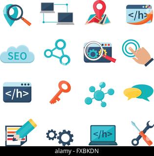 Télévision Marketing Seo Icons Illustration de Vecteur