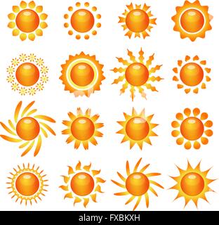 Symbole de soleil icons set Illustration de Vecteur