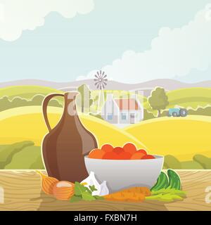 Paysage rural abstract illustration poster Illustration de Vecteur