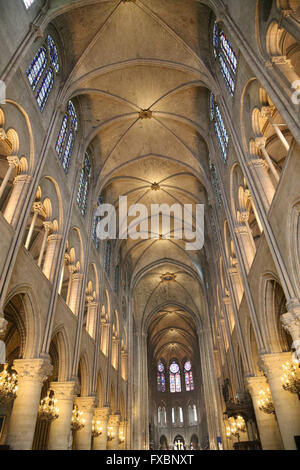 La France. Paris. Cathédrale de Notre Dame. À l'intérieur. Banque D'Images
