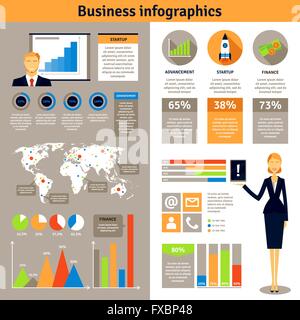 Infographie entreprise bannières télévision poster Illustration de Vecteur