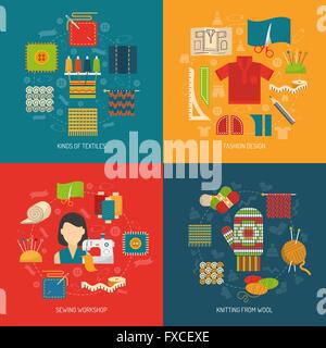 Concept Textile set Illustration de Vecteur