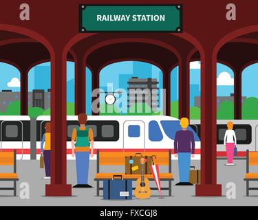 Illustration de la gare Illustration de Vecteur