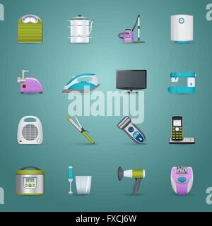 Home Appliances Icons Set Illustration de Vecteur