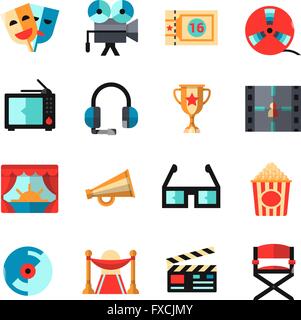 Isolées cinéma Icon Set Illustration de Vecteur