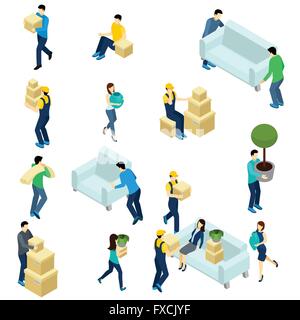 Les gens s'installer la tension isométrique Illustration de Vecteur