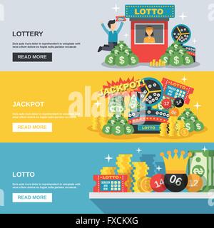 Lottery Banner Set Illustration de Vecteur