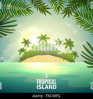 Poster Nature Tropical Island Illustration de Vecteur