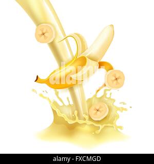 Lait sucré banane Illustration de Vecteur