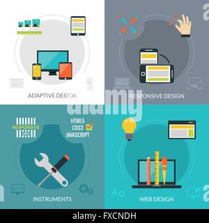 Responsive Web Design adaptatif Illustration de Vecteur