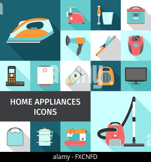 Les appareils ménagers Icons Set Illustration de Vecteur