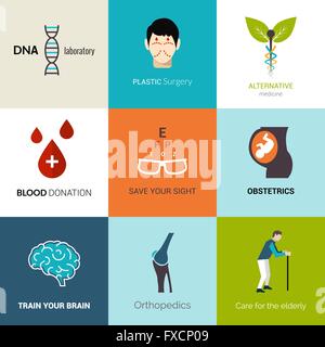 Logo médicale définie Illustration de Vecteur