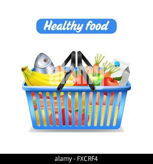 Panier de supermarché Illustration de Vecteur