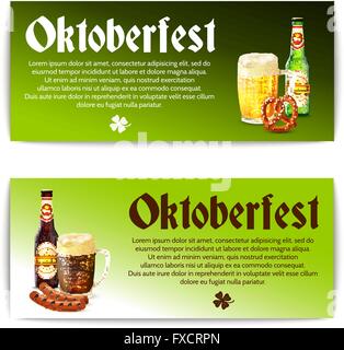 Bannière de la bière ensemble horizontal Illustration de Vecteur