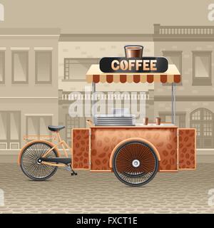 Street Café Panier Illustration Illustration de Vecteur