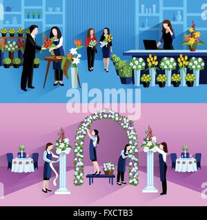Arrangement de fleurs bouquet de fleurs composition Illustration de Vecteur