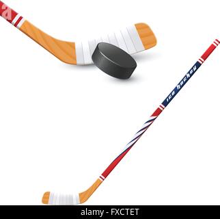 Bâton de hockey et Puck Illustration de Vecteur