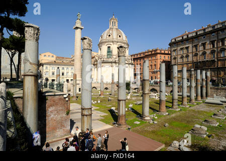 Italie, Rome, Forum de Trajan, Basilique Ulpia Banque D'Images