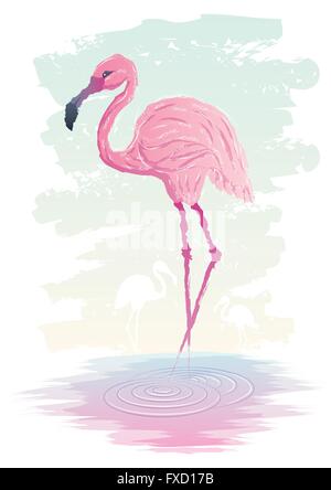 Abstract illustration de Flamingo. Pas de transparence utilisés. Les gradients de base (linéaire) utilisé. Illustration de Vecteur