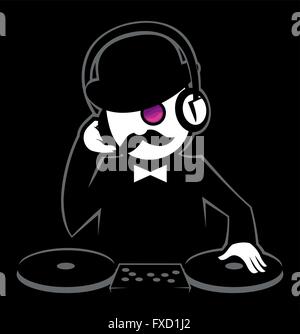 Illustration de hipster DJ. Illustration de Vecteur